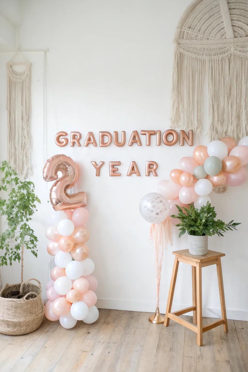 Elevate your graduation party décor with a chic and simple DIY balloon art!