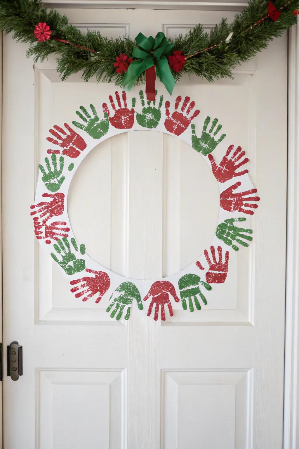 Introduce an individual element to your festive aesthetic with a handcrafted hand trace garland, combining simplicity and festive cheer.