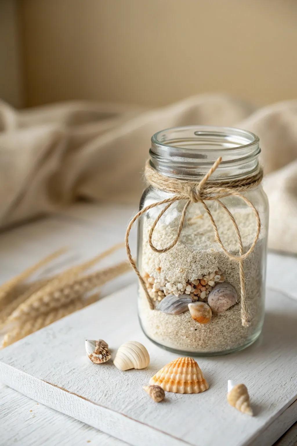 Embrace the ocean's calmness with this exquisitely crafted preserving pot decor, impeccable for introducing a fragment of seaside tranquility to your area.