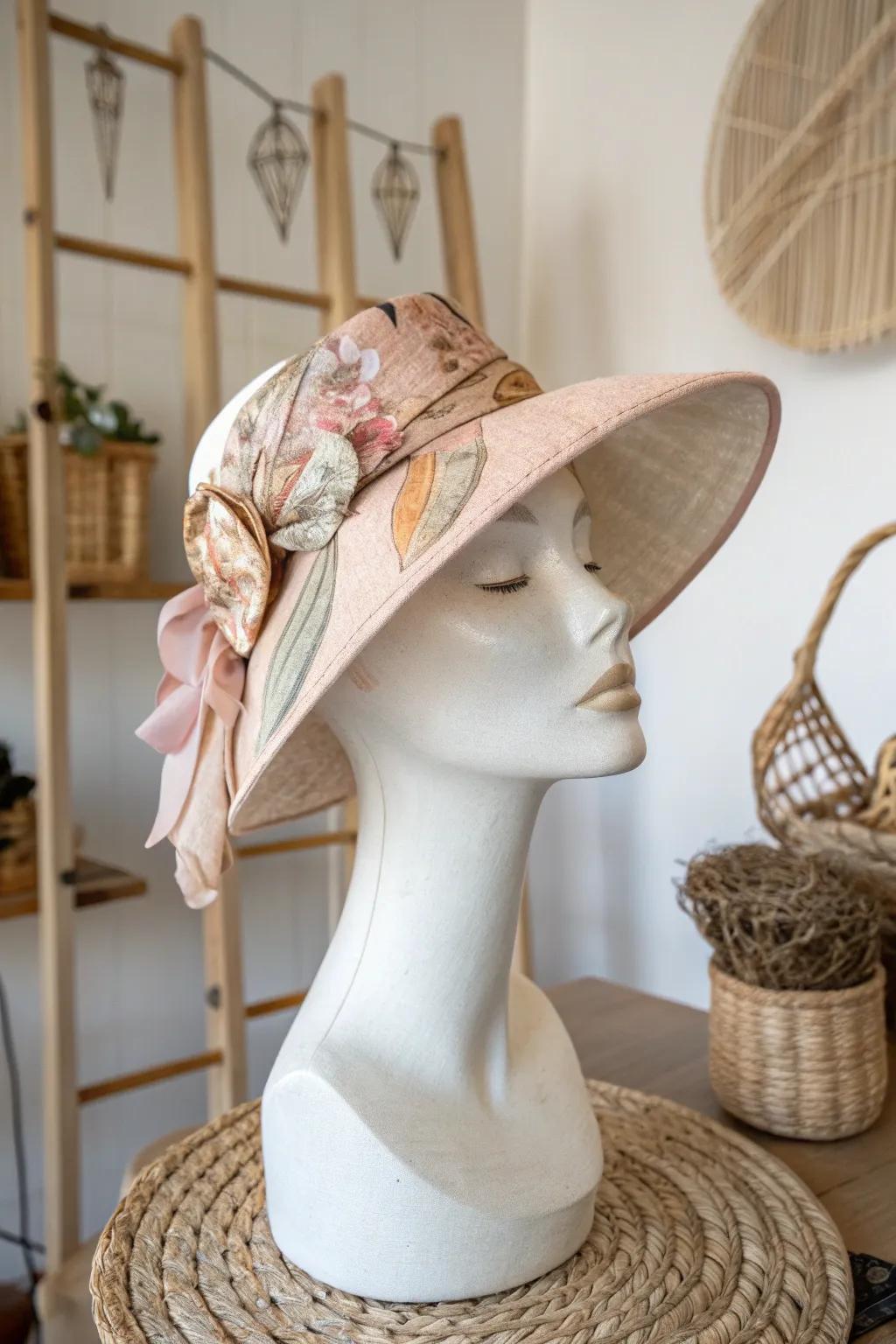 Showcase your handcrafted hats with elegance and panache utilizing tailored artificial head displays. #CraftShowDisplay #BohoChic