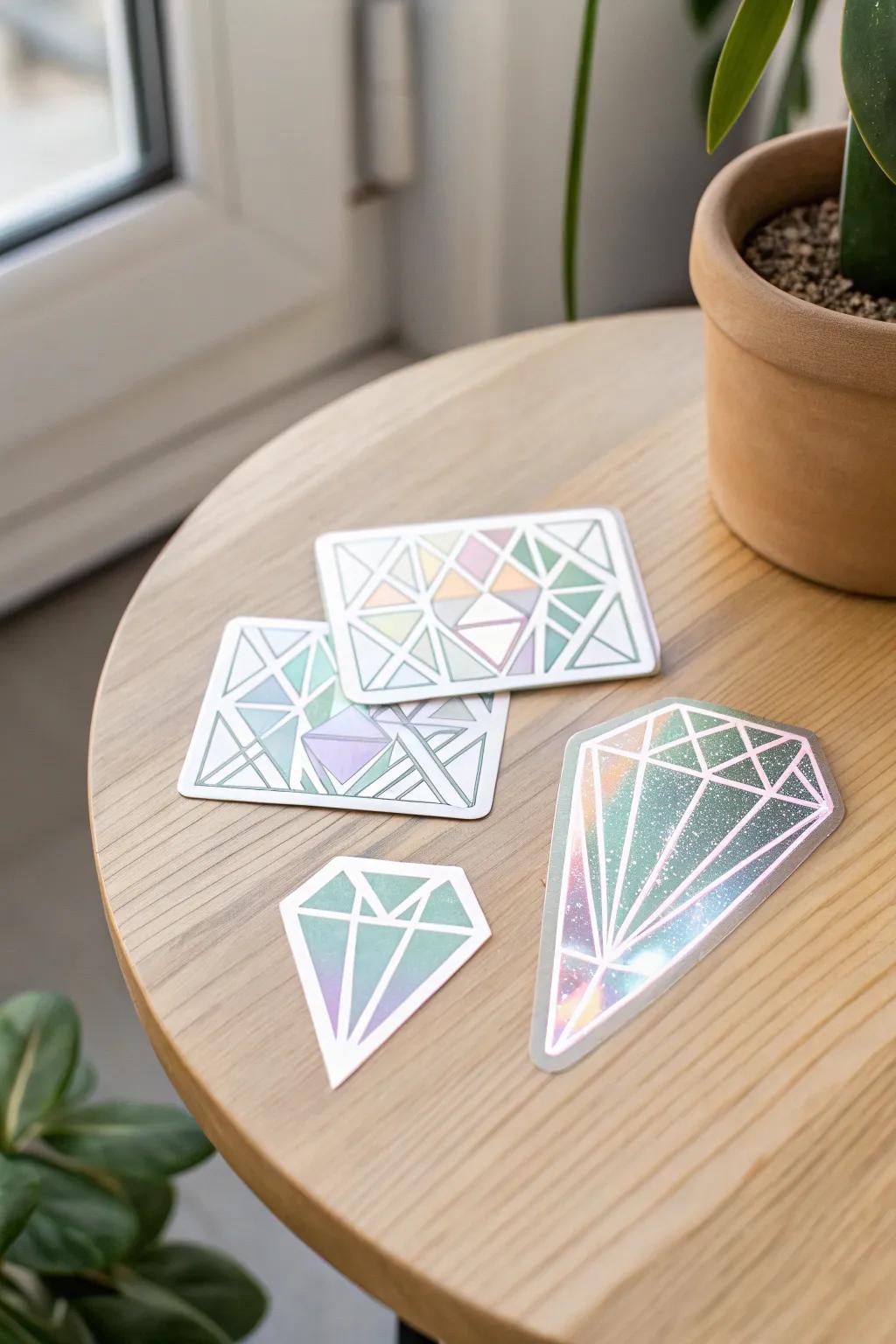 Lift your aesthetic with iridescent geometric marvels - the intersection of modern and minimalist.