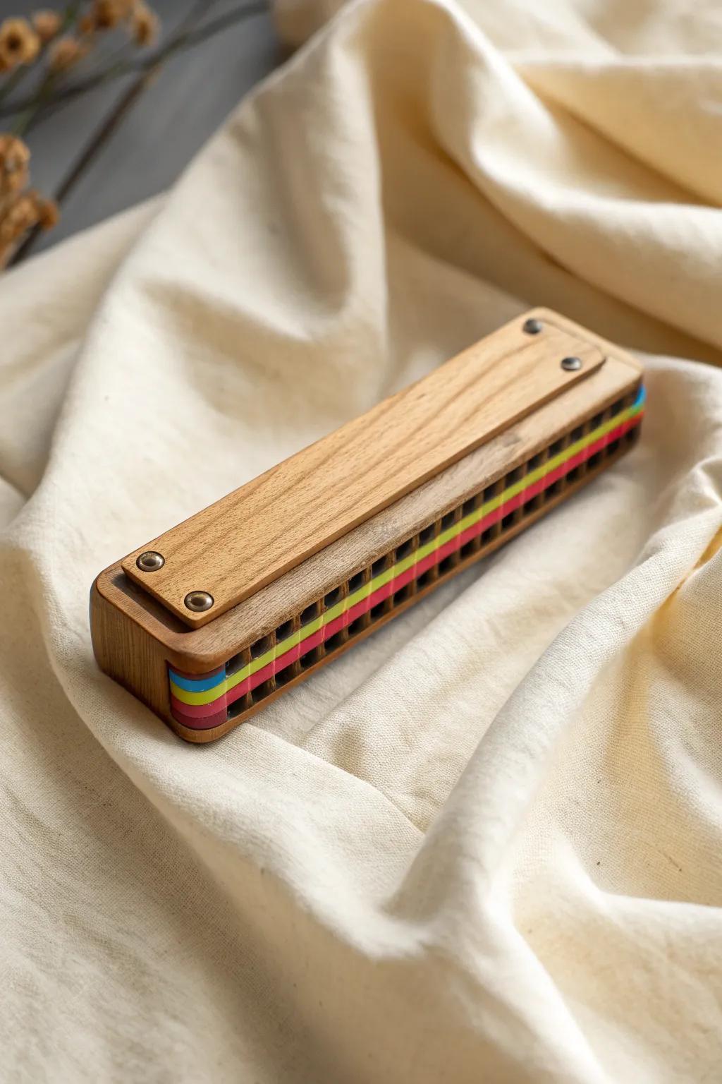 Produced with affection: An uncomplicated stretchy band mouth organ that inspires sheer happiness.