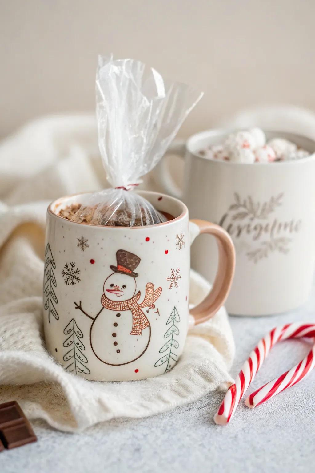 Wintery Mug Creation: Embrace winter warmth with a hint of playful sophistication.