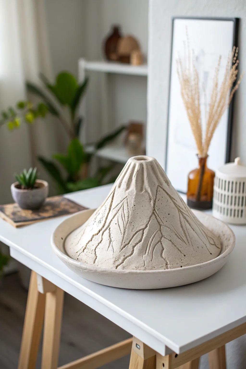 Unleash your imagination with this enchanting clay volcano—where unpretentious design encounters the allure of natural beauty!