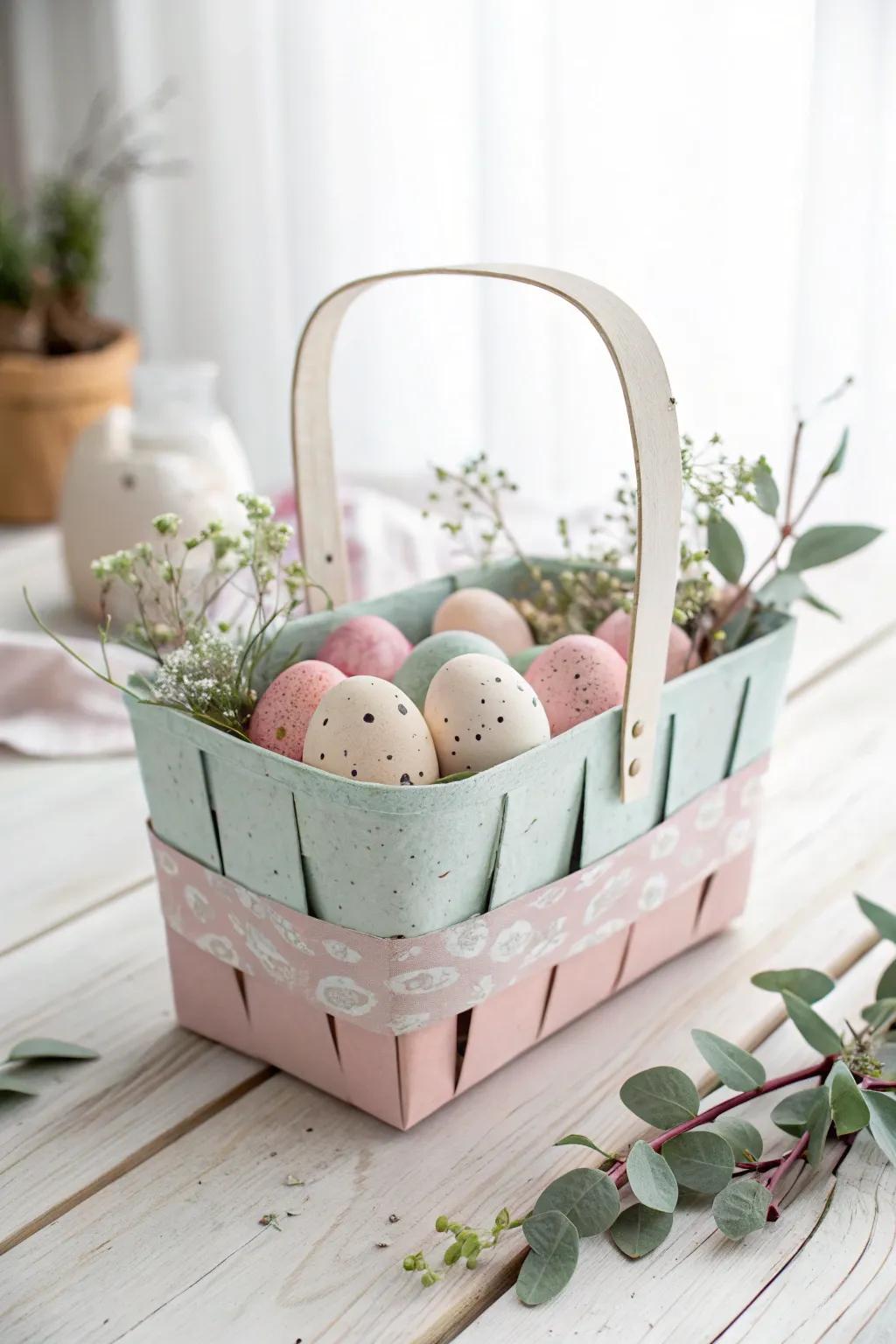 Elevate your Easter with this endearing repurposed fruit crate—sustainable magnificence at its zenith.