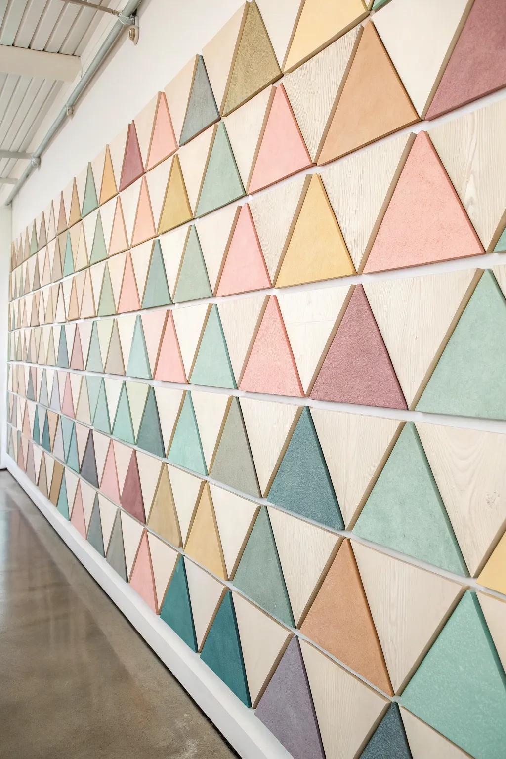 Incorporate a dash of modern sophistication into your space with this exquisite triangular tessellation.