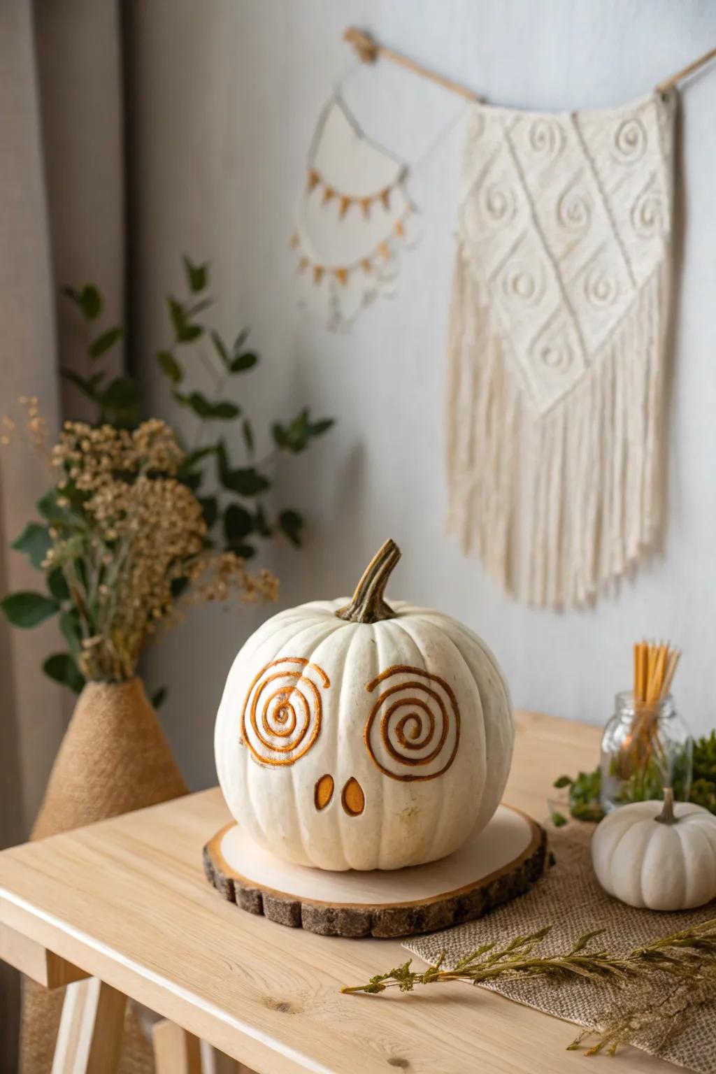 Enjoy Halloween's fancy with appealing pumpkins showing whorled eyes!
