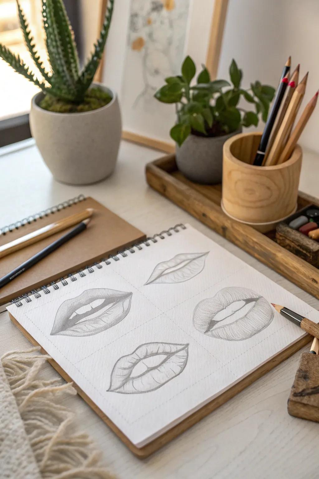Embrace the elegance of simplicity with this straightforward tutorial for drawing lips, where minimalism aligns with natural charm.