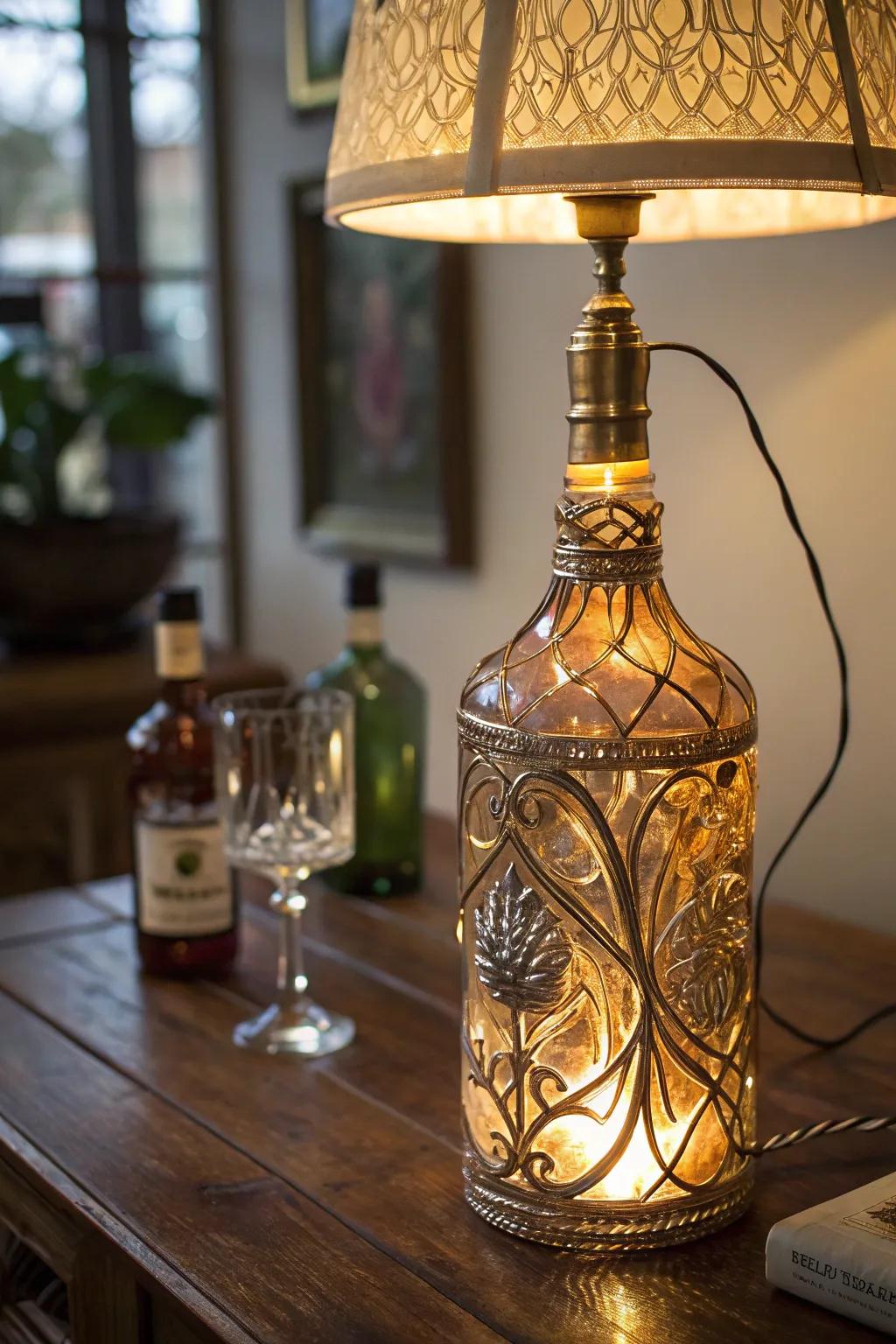 Illuminate your environment with the artistry of handcrafted bottle luminaires.