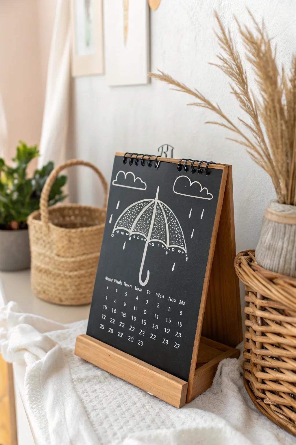 Celebrate vernal showers with charming slate sketches—where ease meets refinement.
