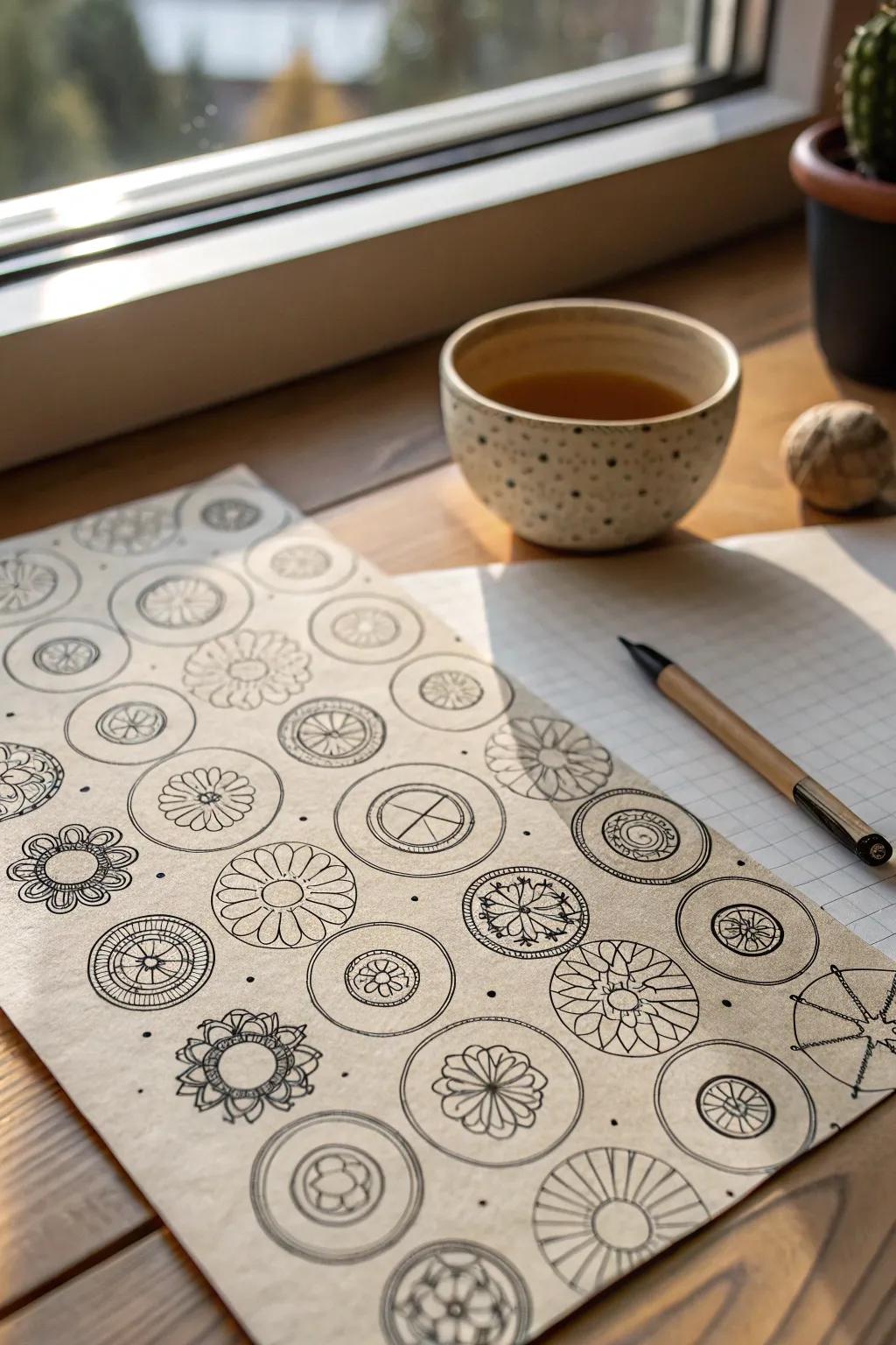 Achieve tranquility in the realm of iterative doodles, where simplicity converges with mindfulness. ✨🖊️