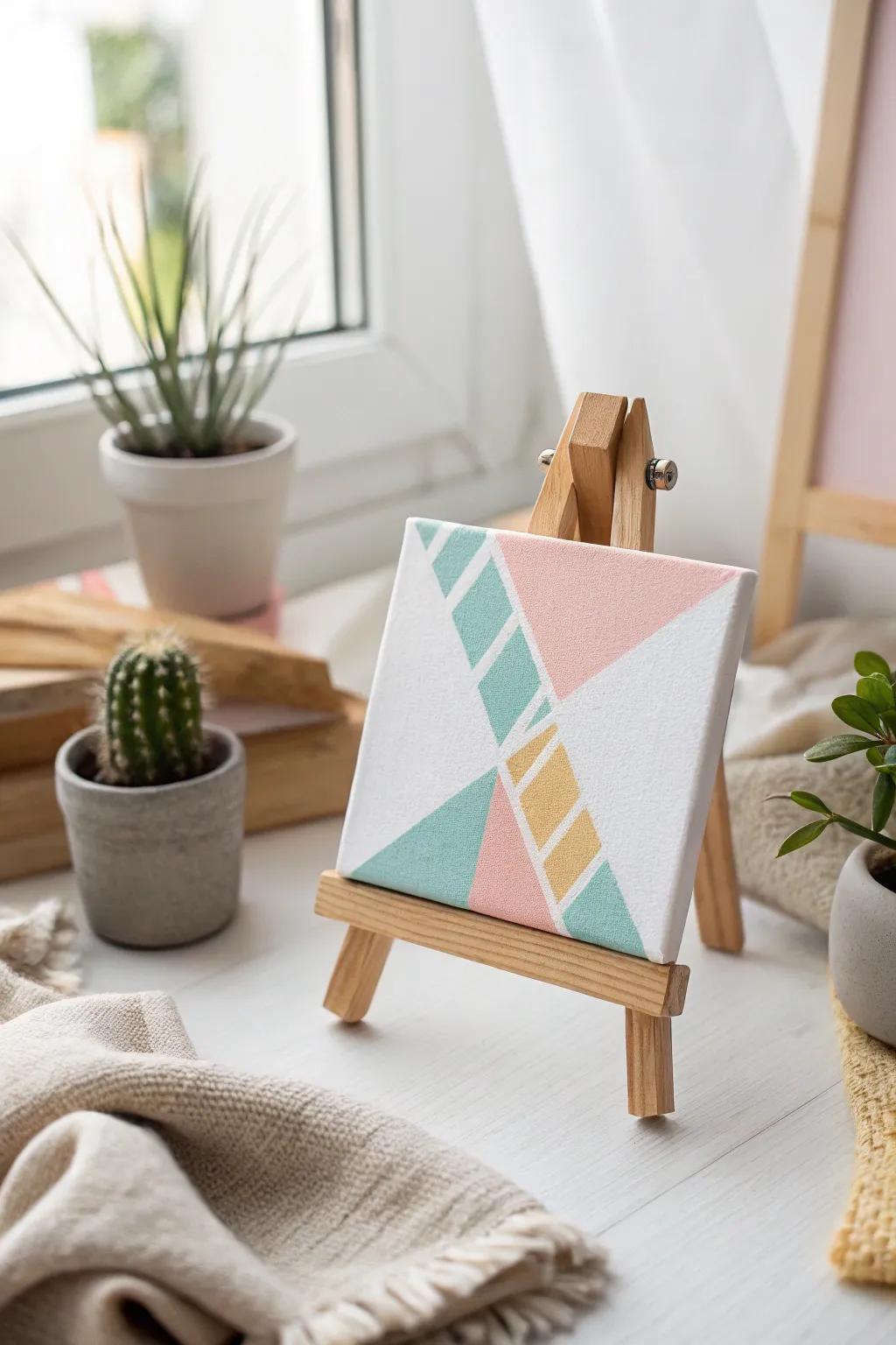 Infuse a hint of contemporary sophistication into your area with this geometric mini creation.