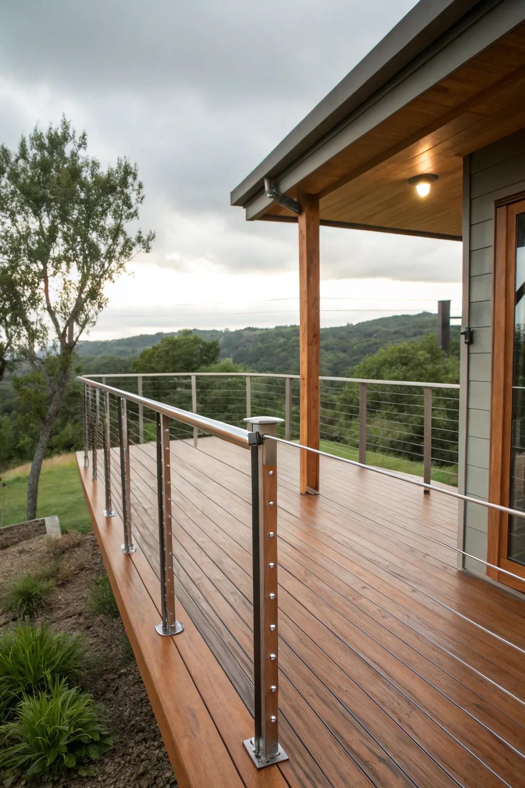 Embrace the refinement of minimalist barriers for an unobstructed panorama and contemporary charm.