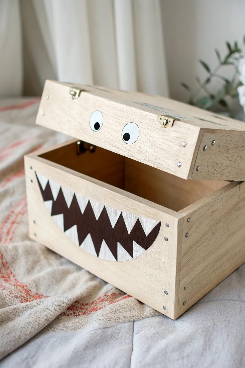 Unleash your creativity with a cheeky, toothy grin monster box – where Scandinavian simplicity meets boho charm.