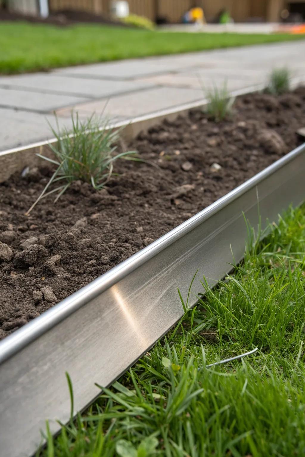 Elevate your garden's elegance with refined and modern metal edging.