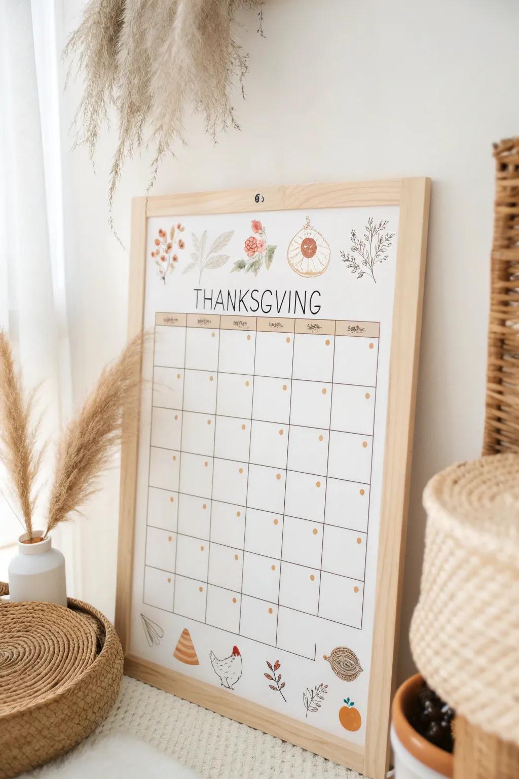 Countdown to Thanksgiving with minimalist appeal and celebratory flair!
