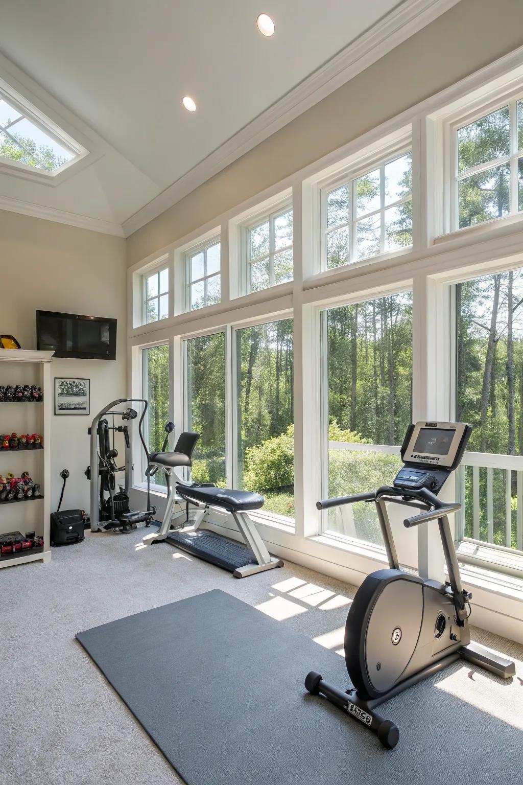 A sunlit area that energizes your work and physical routines.