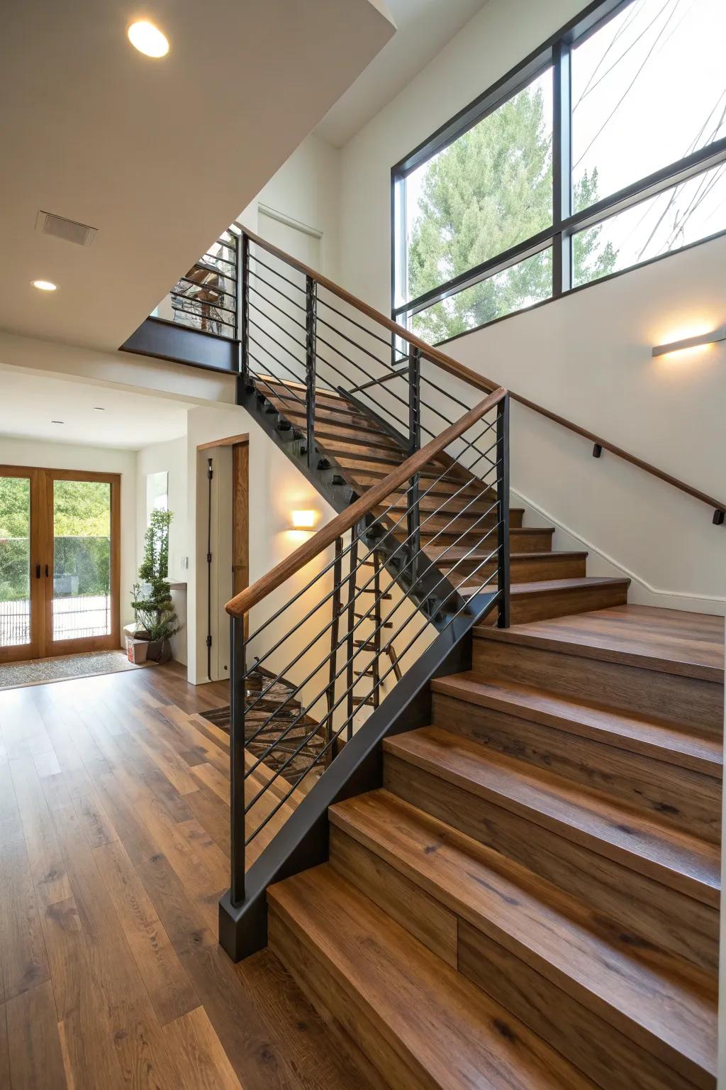 Step into beauty: Enjoy illumination and space with an unobstructed stairway design.