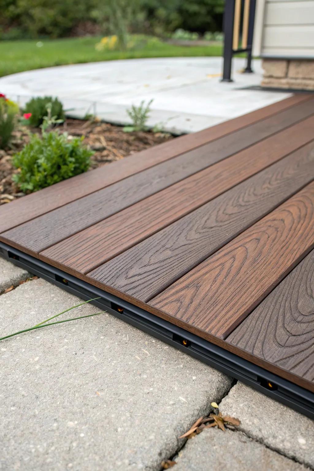 Elevate your outdoor area with the ageless refinement and durability of engineered decking.