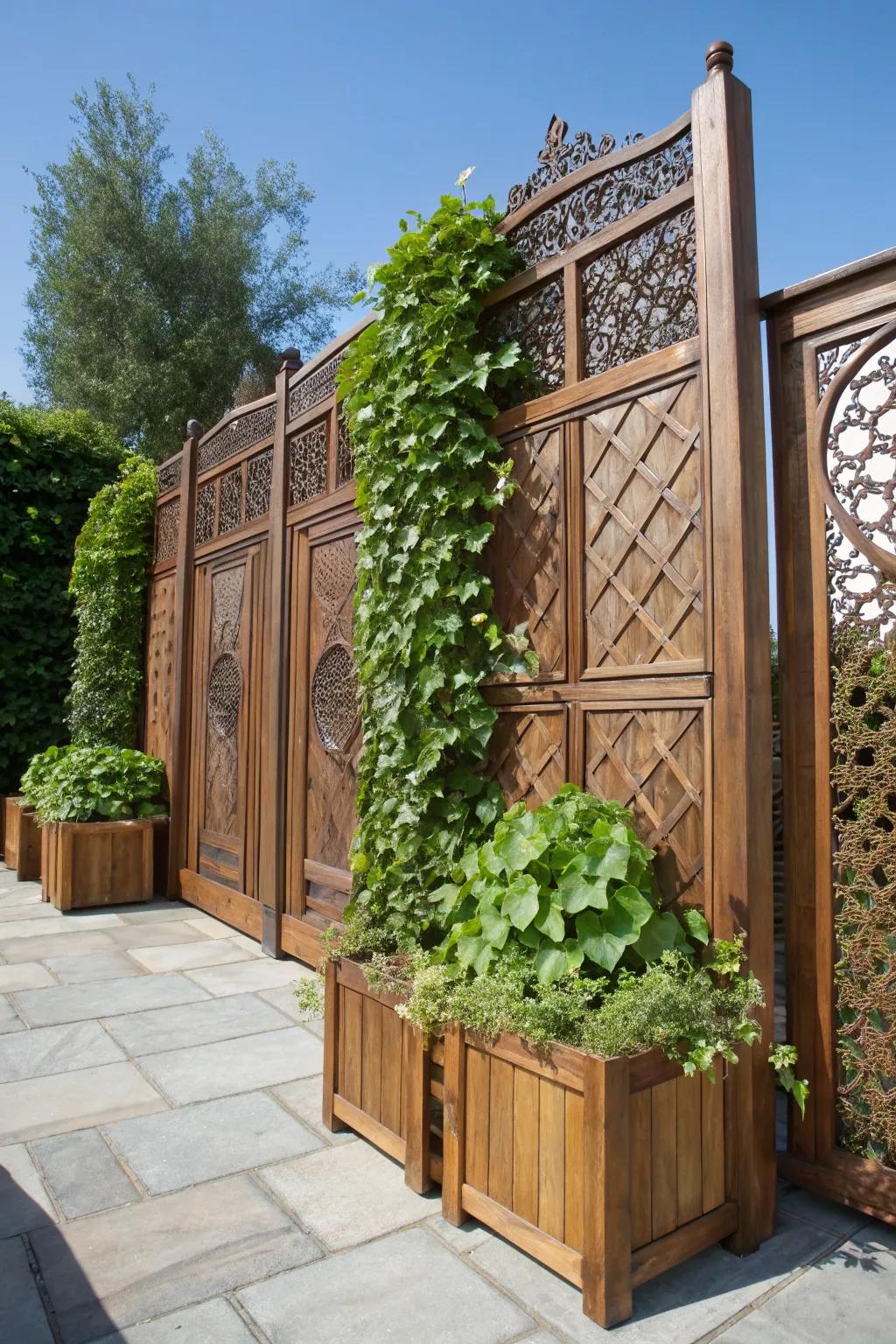 Transform your outdoor setting with a handcrafted privacy screen, where the harmony of nature and craftsmanship elevates your personal retreat.