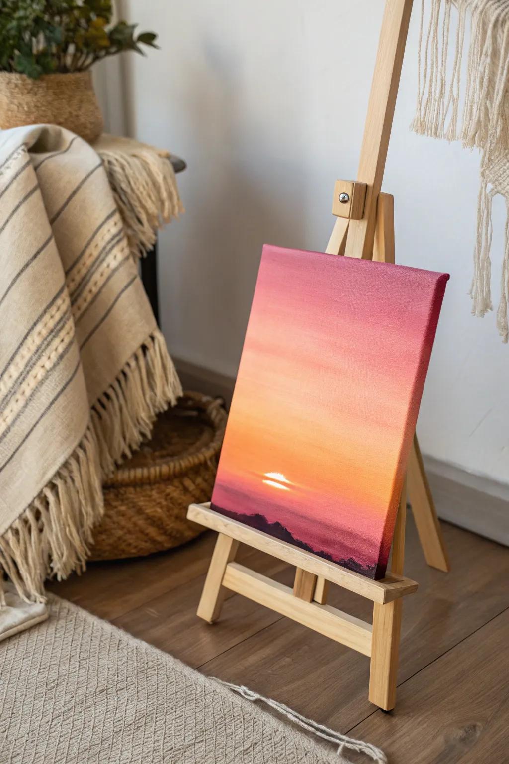 Seize the allure of a sunset with simple brushstrokes. #ArtfulSimplicity