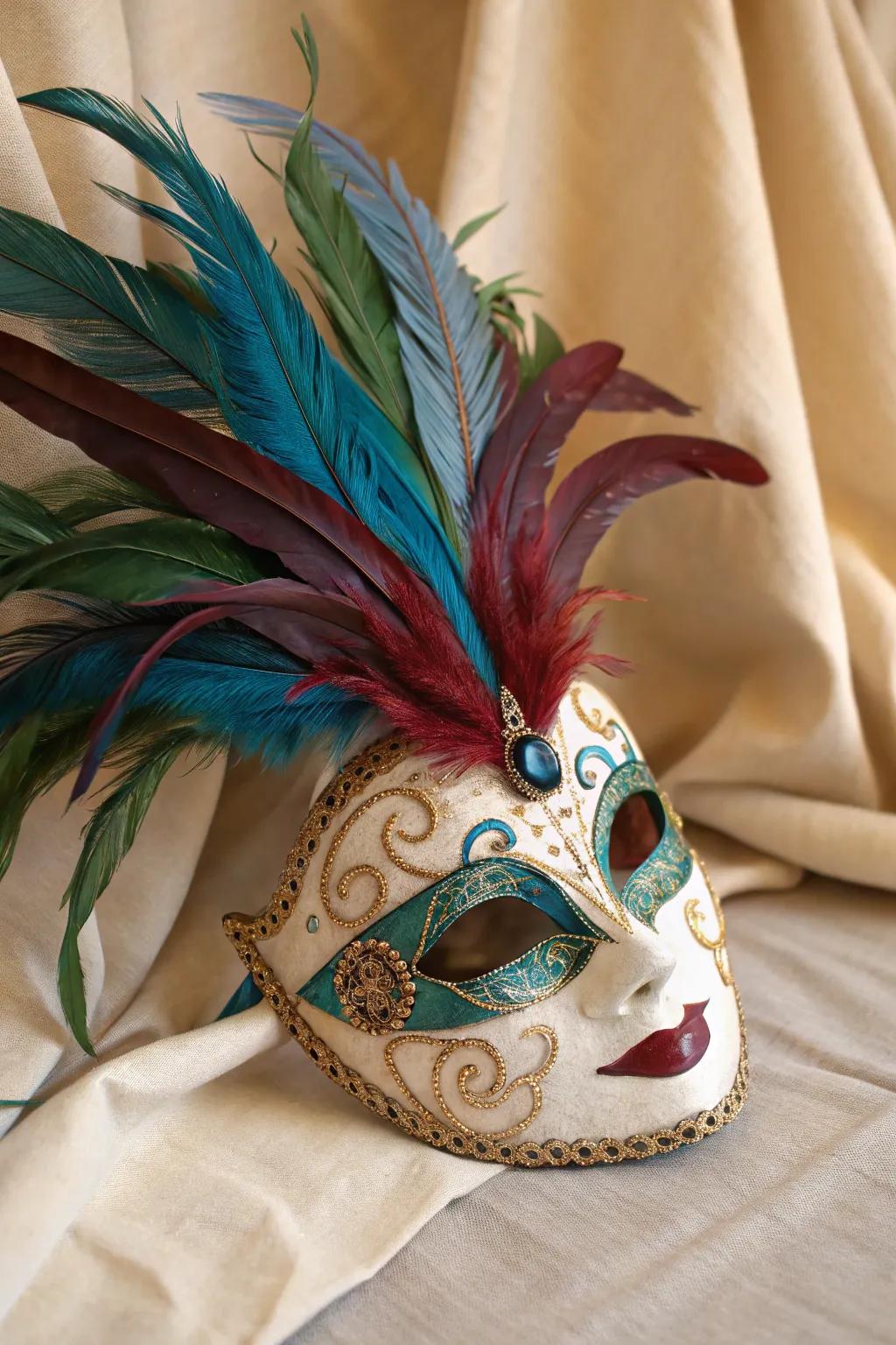 Honor global festivities through this spirited Carnival-inspired paper mache mask, where minimalism converges with boho allure.