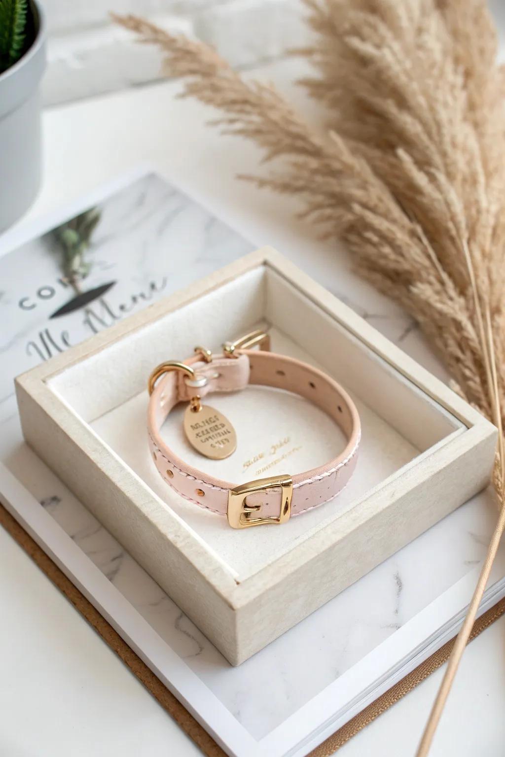 Treasure the connection: A superbly conserved pet collar and tag, honoring happy recollections.