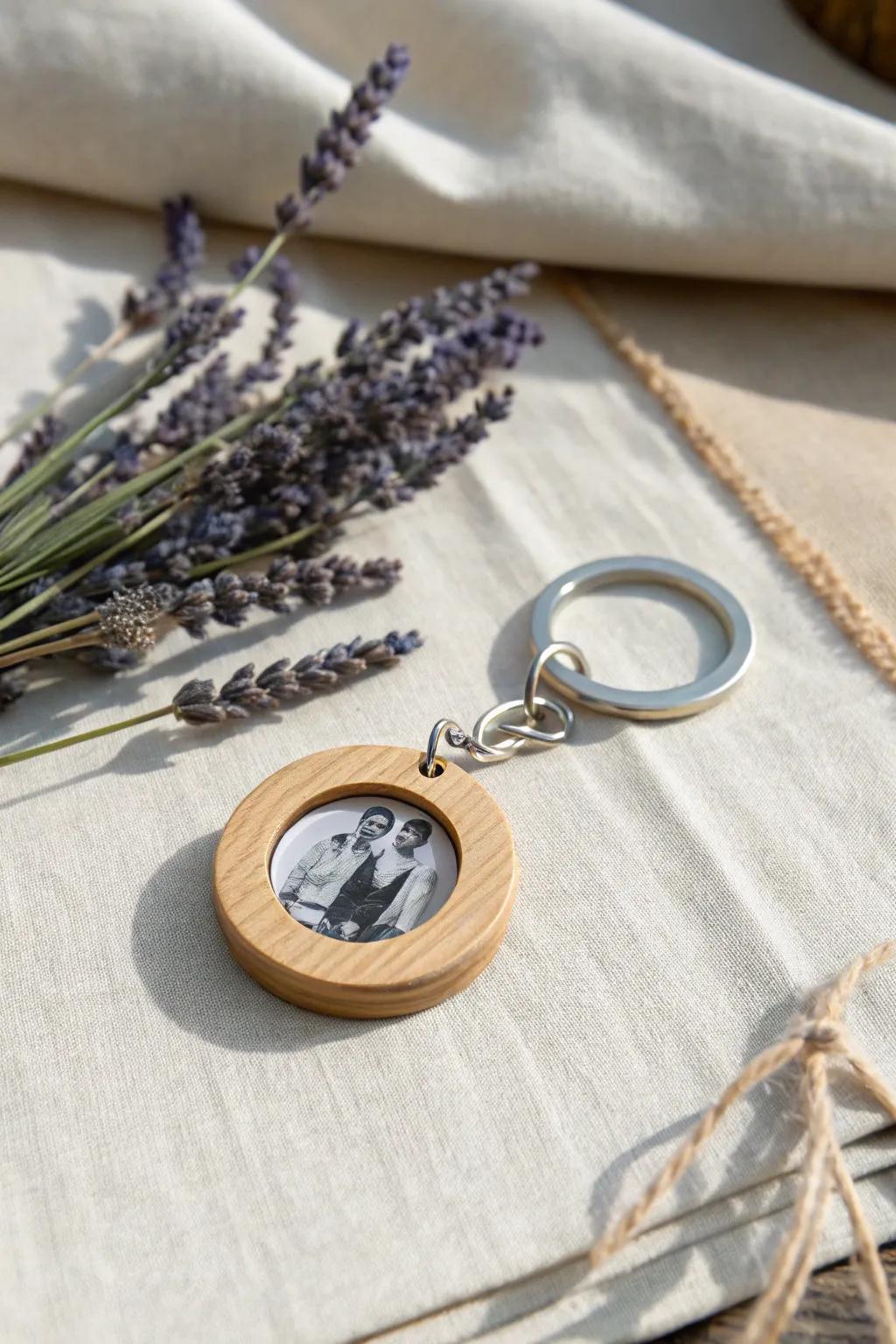 Transport cherished moments stylishly with an individualized picture key adornment, where simplicity merges with heartfelt charm.