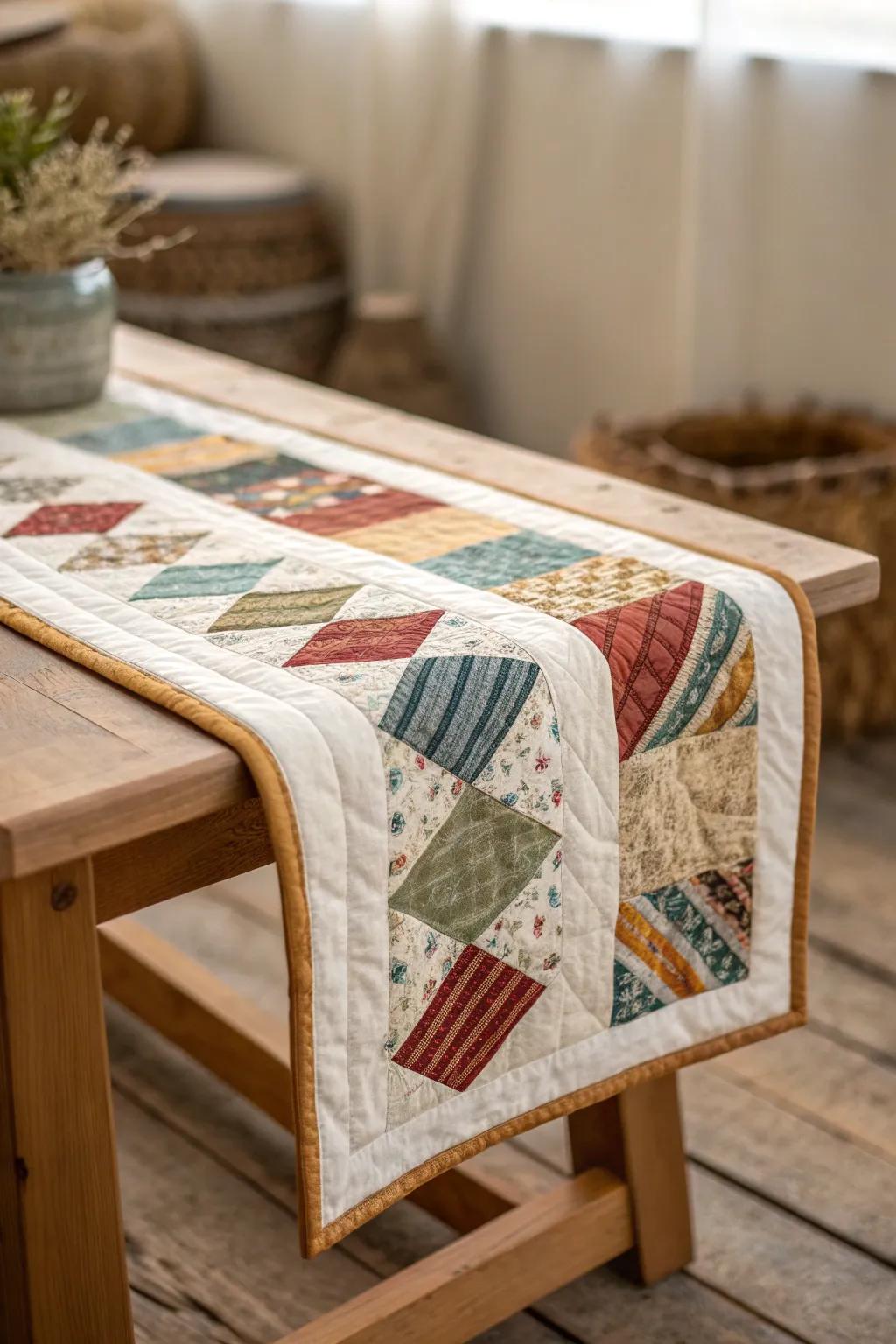 Embrace the skill of ease with an ensemble of hues across your quilt's border.