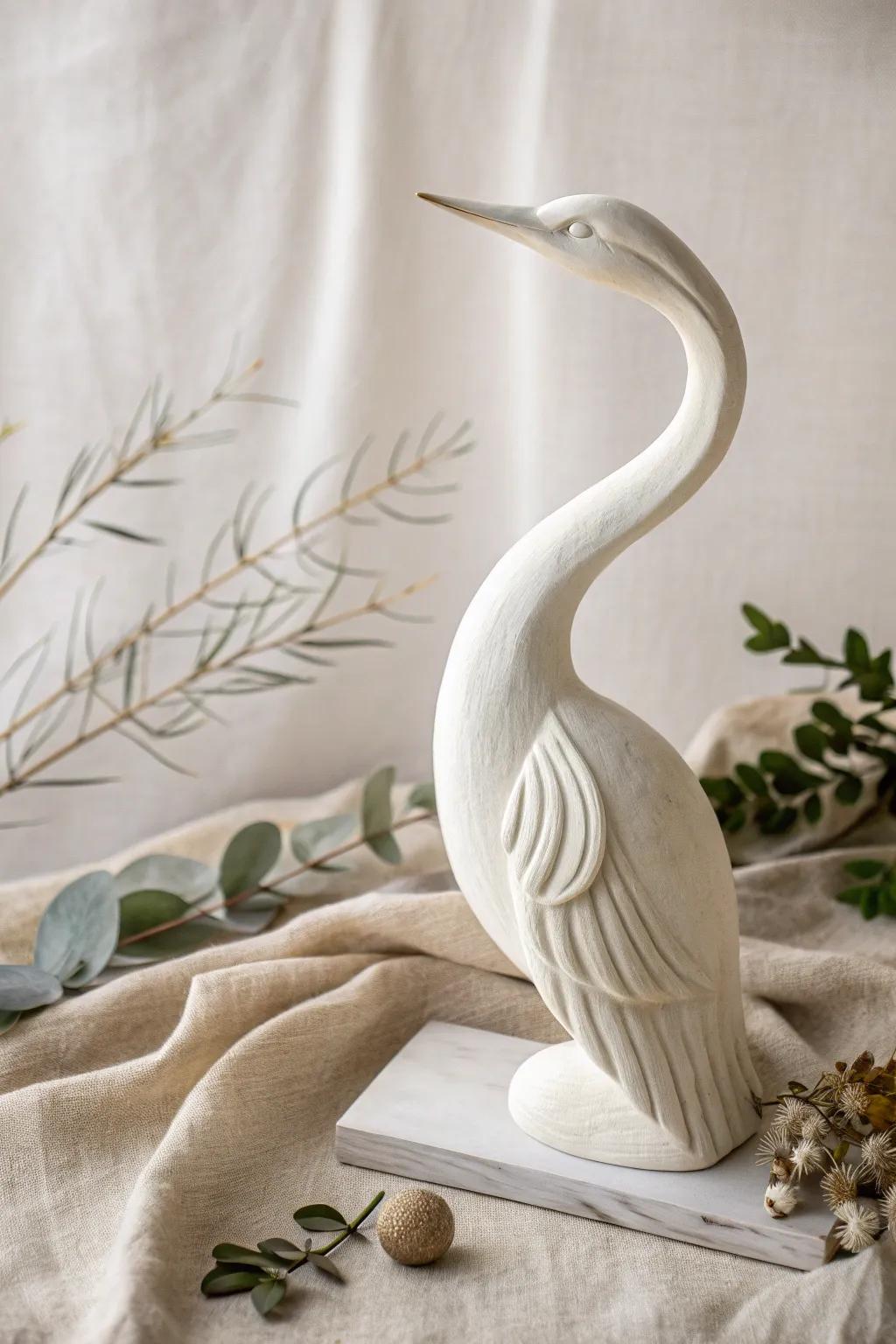 Elevate your area with the inherent sophistication of a handcrafted compound bird sculpture, epitomizing minimalist charm and artistic appeal.