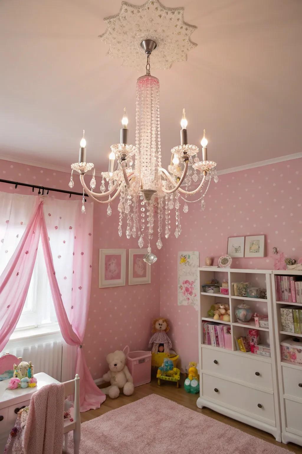 A sophisticated lighting fixture casting a dash of grandeur upon the room.