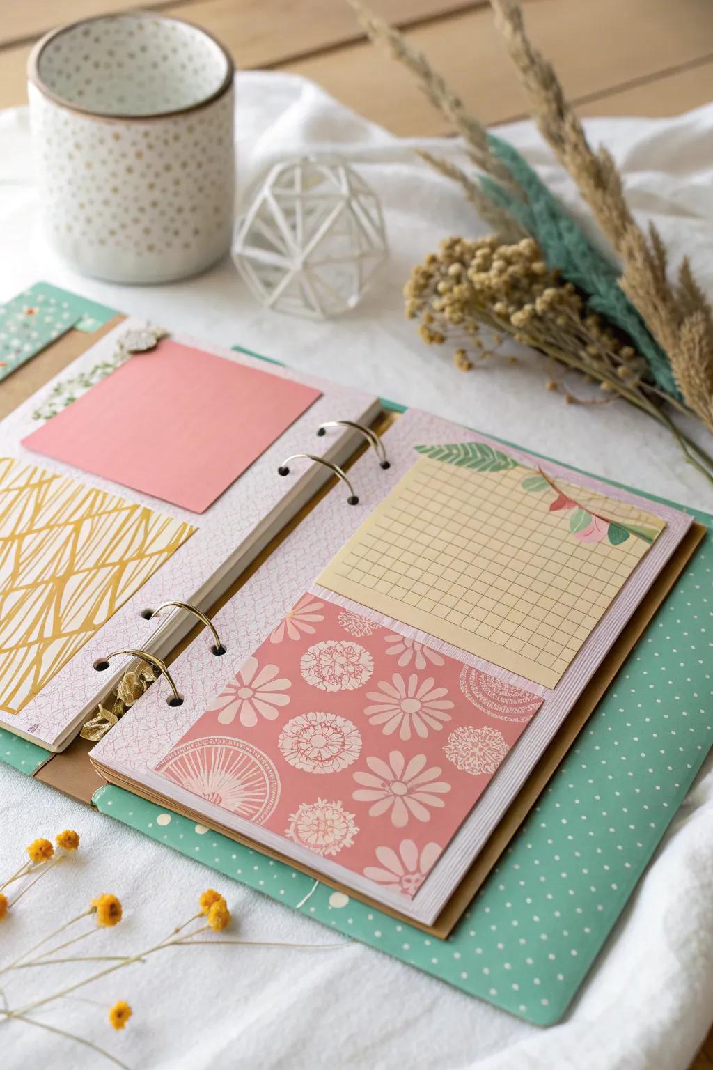 Transform your reminiscences into art using radiant, embossed scrapbook pages that celebrate simplicity and innate beauty.