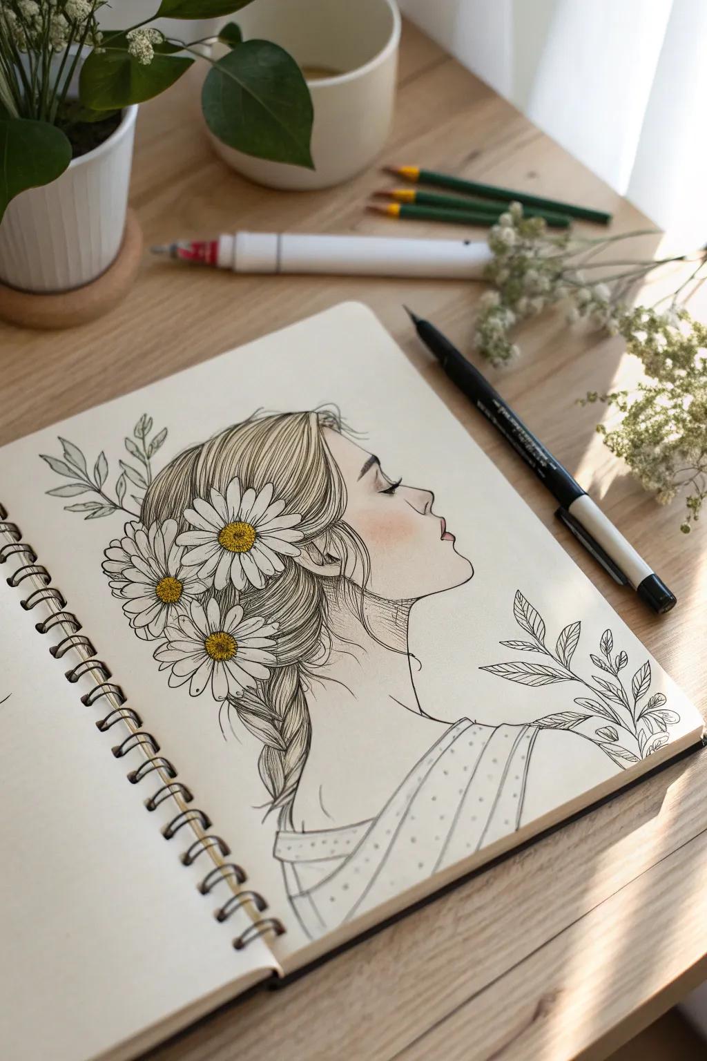 Encapsulate the spirit of spring with enchanting botanical embellishments for hair.