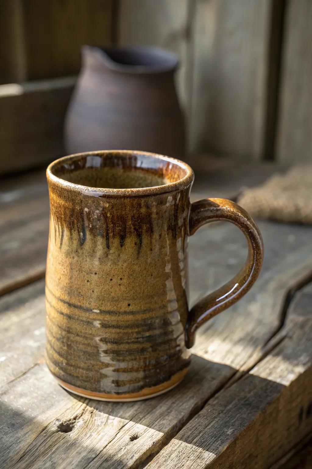 Handcrafted Elegance: Elevate your morning ritual with this artisanal slab-built mug.