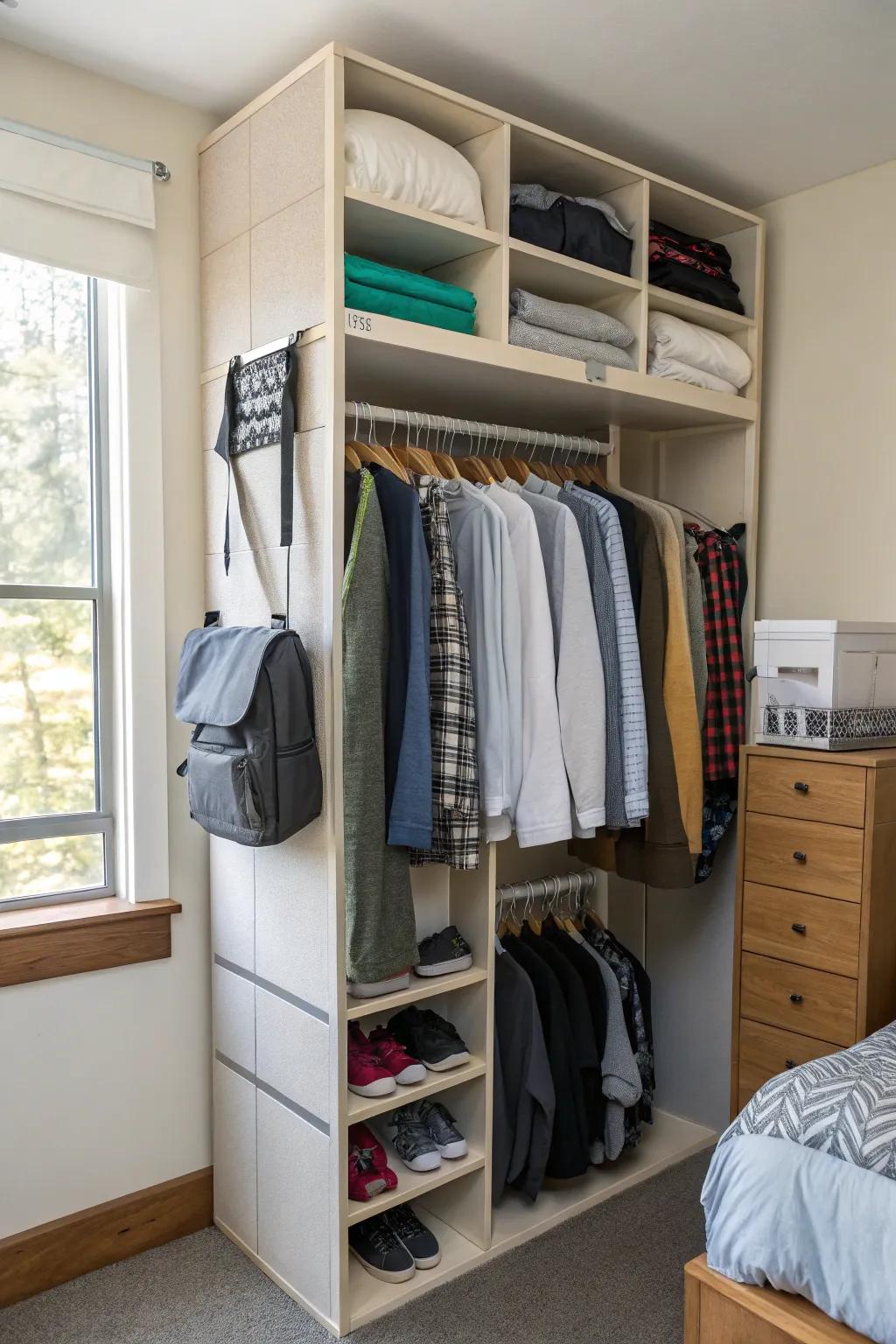 Double your hanging area with a closet expander.