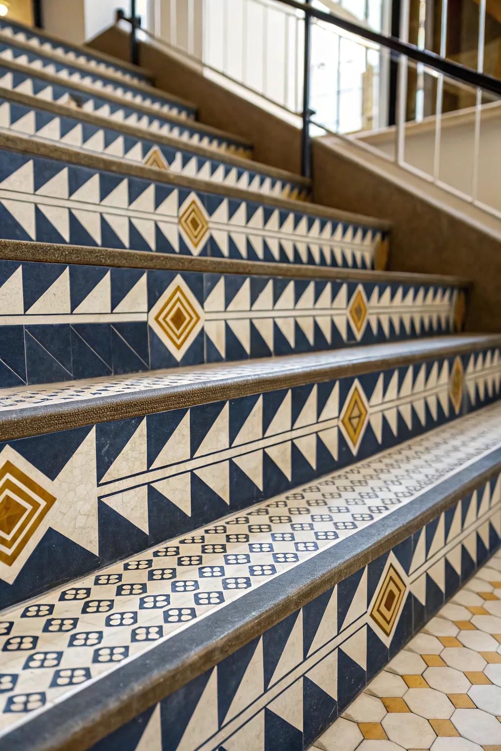 Transform your stairs with contemporary geometric design—enhancing your home’s appeal with refinement and style.