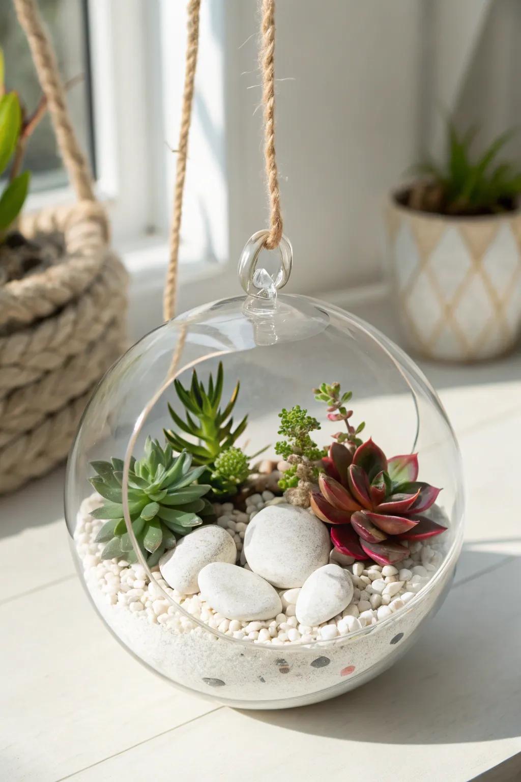 Invite a touch of sorcery to your ambiance with an alluring suspended crystal orb.