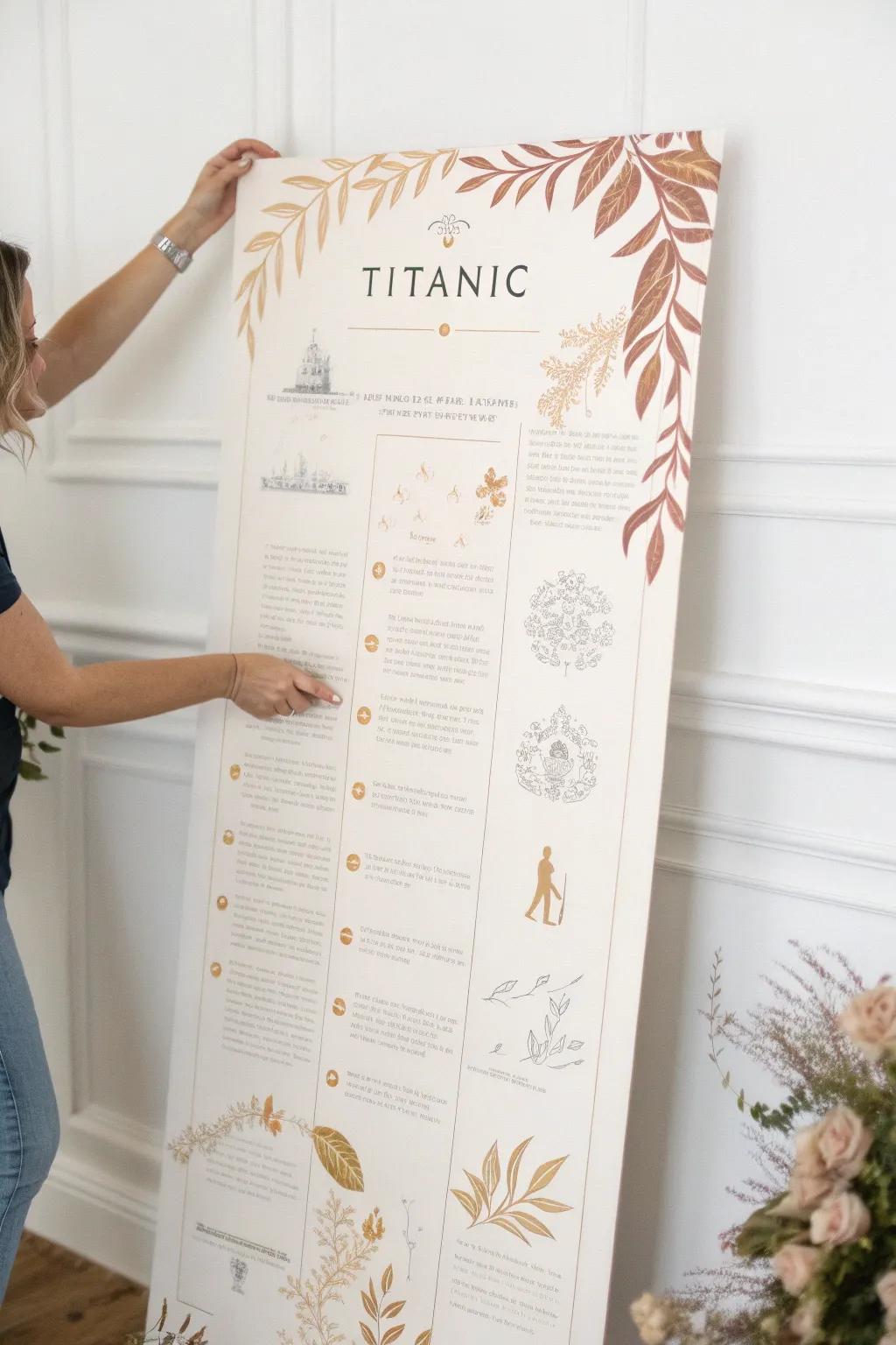 Uncover the refinement of history with this Ocean Liner Chronology Poster, wherein artistry coalesces with erudition in a minimalist configuration.