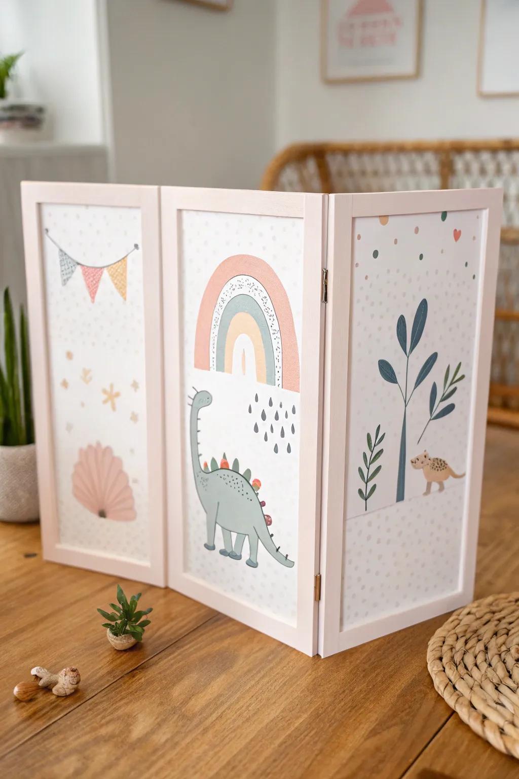 Redesign your child's play space into a whimsical wonderland with this minimalist, boho-inspired trifold board.