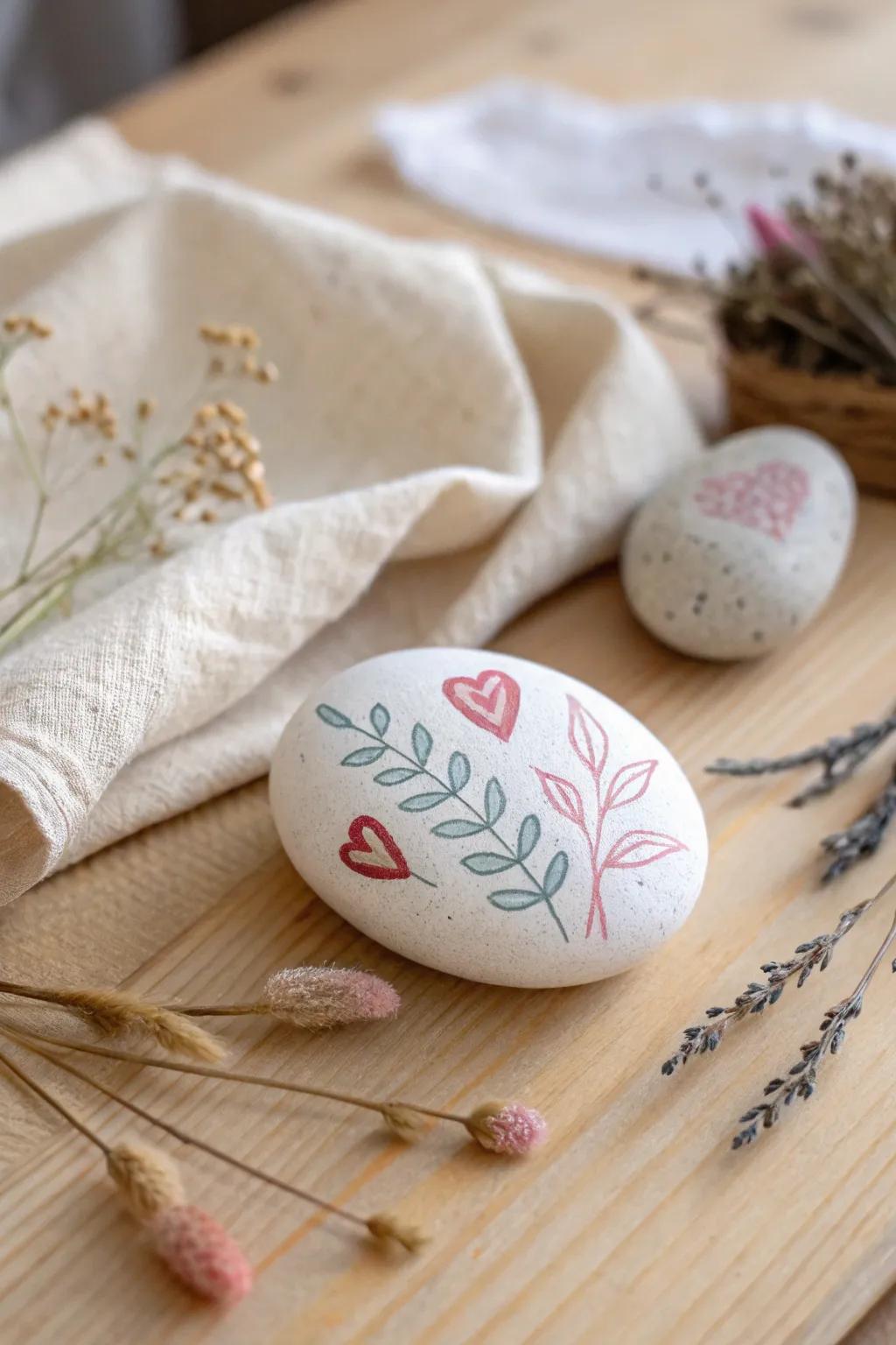 Embrace simplicity and affection with this exquisitely coated heart stone, ideal for a hint of minimalist appeal.