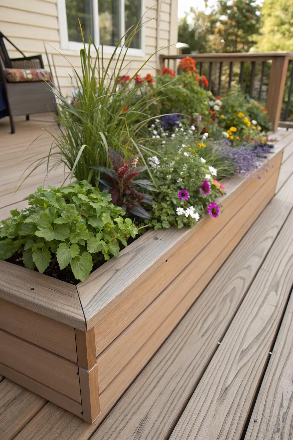 Harmoniously unite artistry and nature by integrating greenery into your resilient floor.