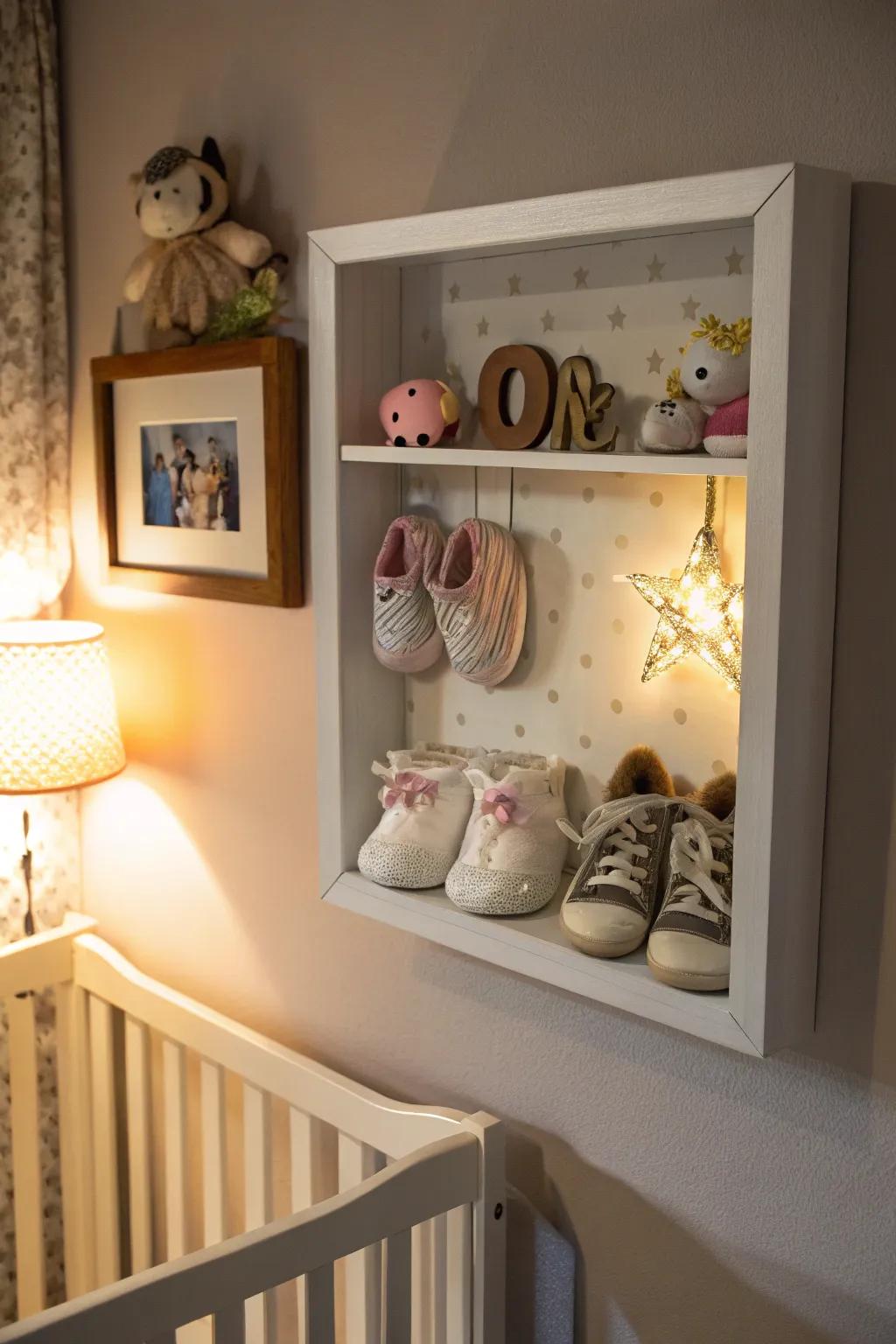 Capture the enchantment of childhood with a treasure-filled shadow box.