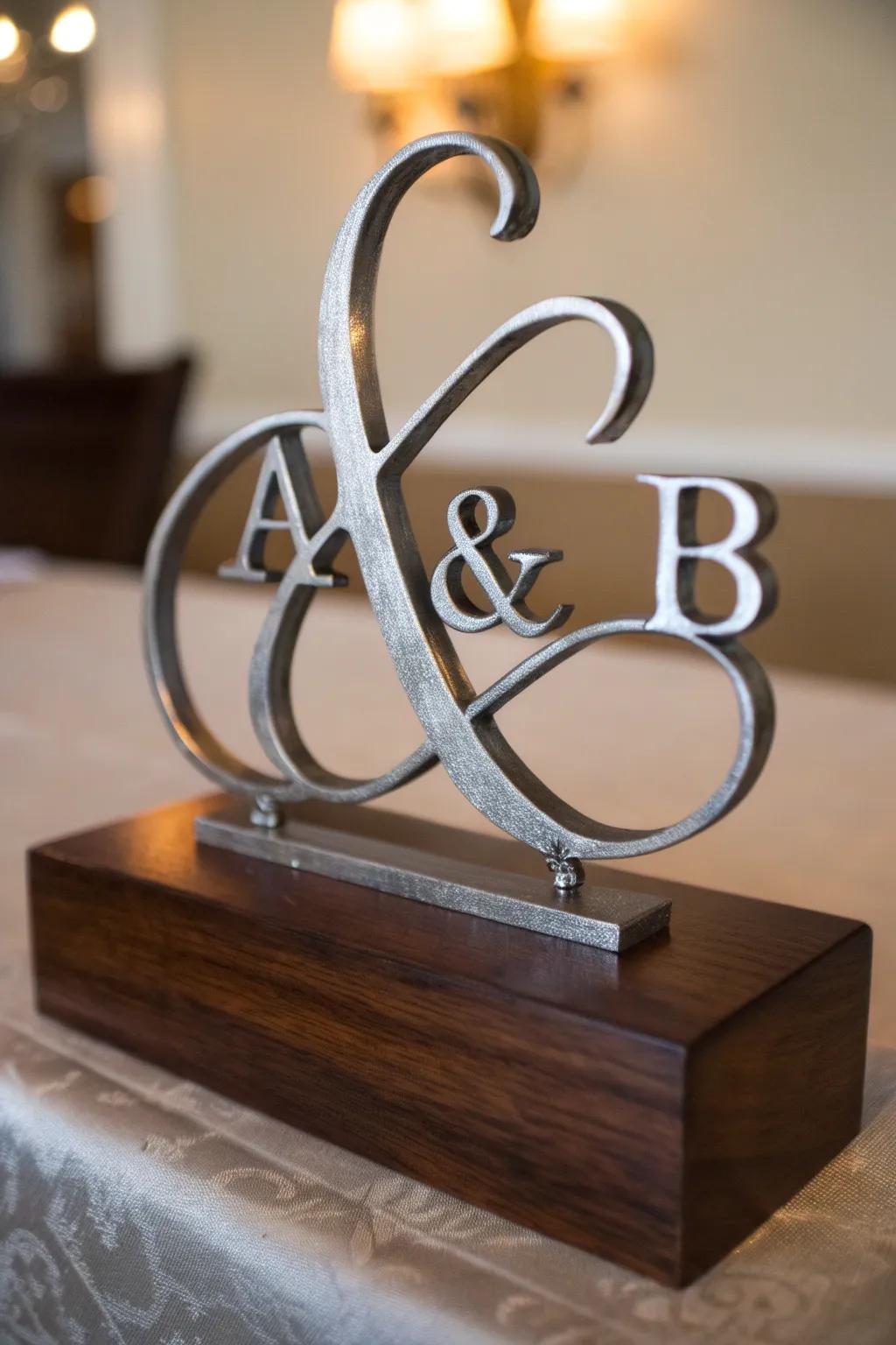 Fashion her initials into a fabulous metallic masterpiece—individualized elegance intertwined with proficient artistry.