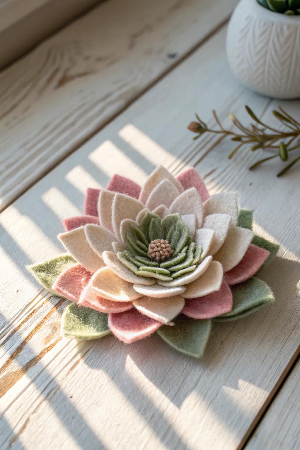 Introduce everlasting blooms into your home with exquisite handcrafted felted flowers.