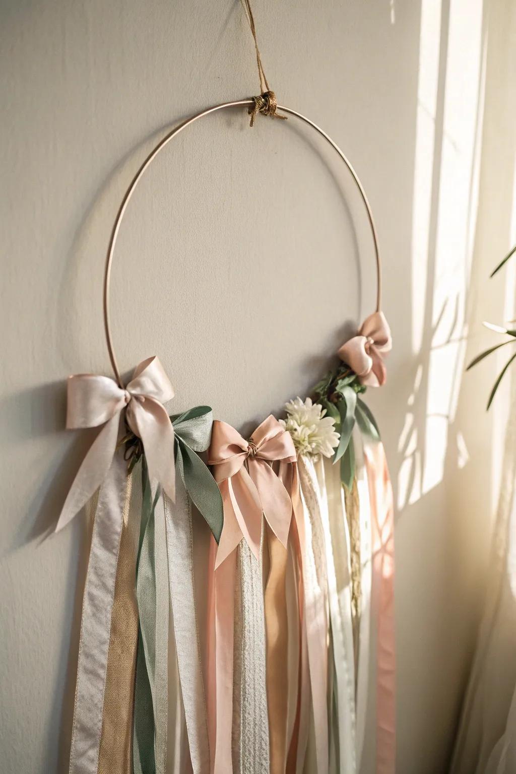 Elevate your seasonal décor with a touch of elegance: ribbons and bows bring warmth and charm to minimalist metal wreaths.