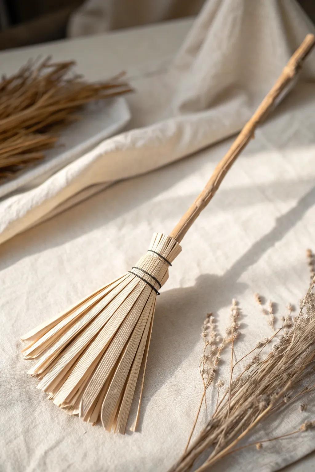 Ignite creativity with this delightful folded paper witch broom – a simple yet captivating craft for kids!