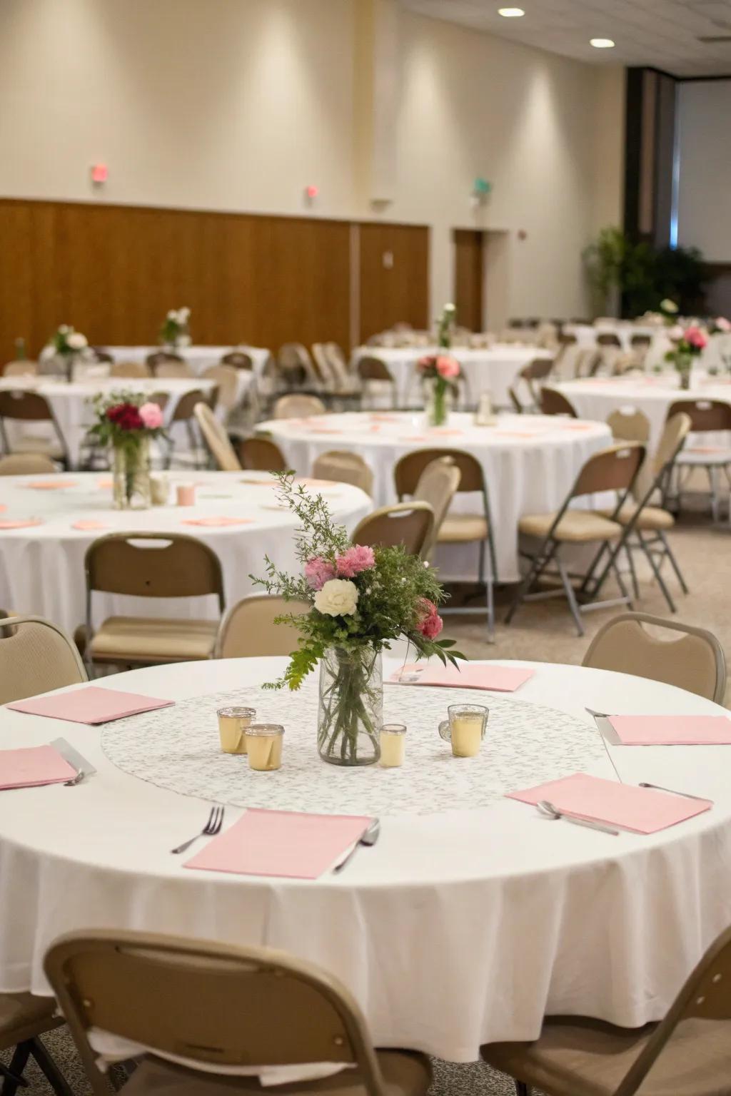 Chic table settings establish an atmosphere of elegance.