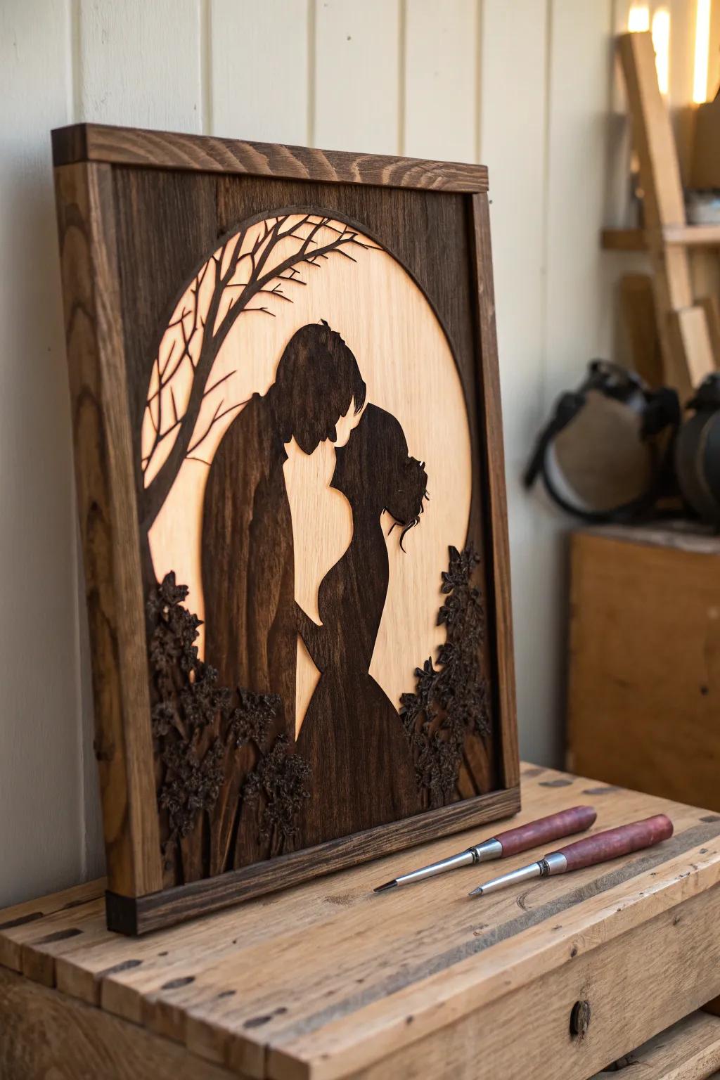 Cherish shared moments with handcrafted contour art that conveys affection and artistry.