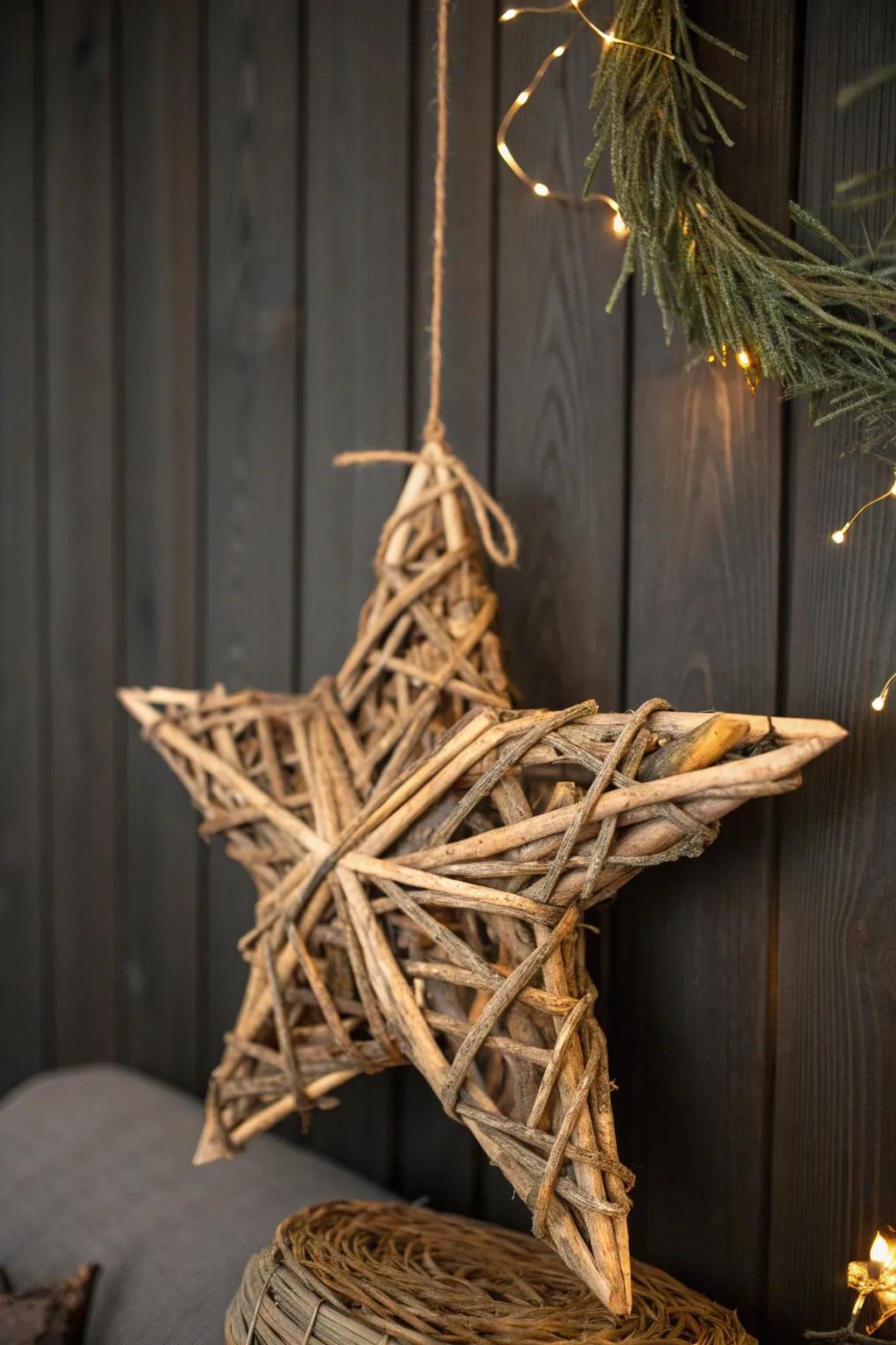 Embrace the essence of natural sophistication with bespoke wooden star decorations.
