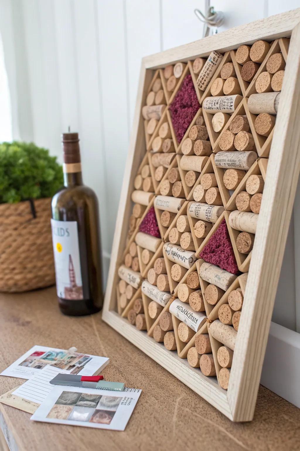Turn memories into art with this charming bottle stopper board—where minimalist design embraces Boho coziness.